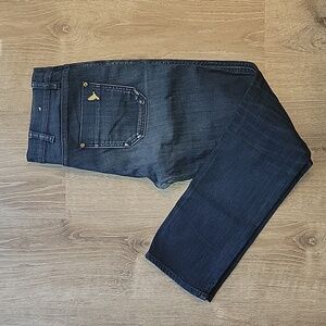 MiH the Paris jean mid rise cropped slim leg, dark denim, sz 27 (fits like 26)